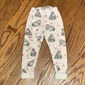 Burt's Bees Kids size 2T pants/leggings with super cute hippo and flower pattern
